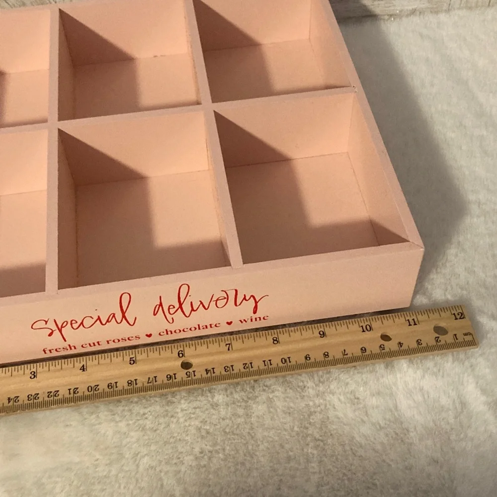 Target BP 2023 Pink Wooden Organizer with Red Text